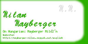 milan mayberger business card